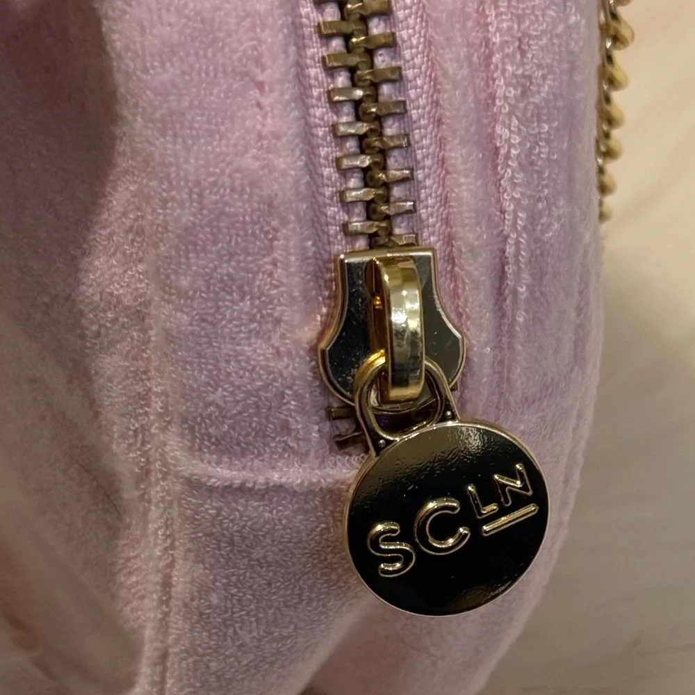 NEW 💗 Stoney Clover Lane X Target Pink Terry Cloth Heart Crossbody Bag Purse - Picture 5 of 5